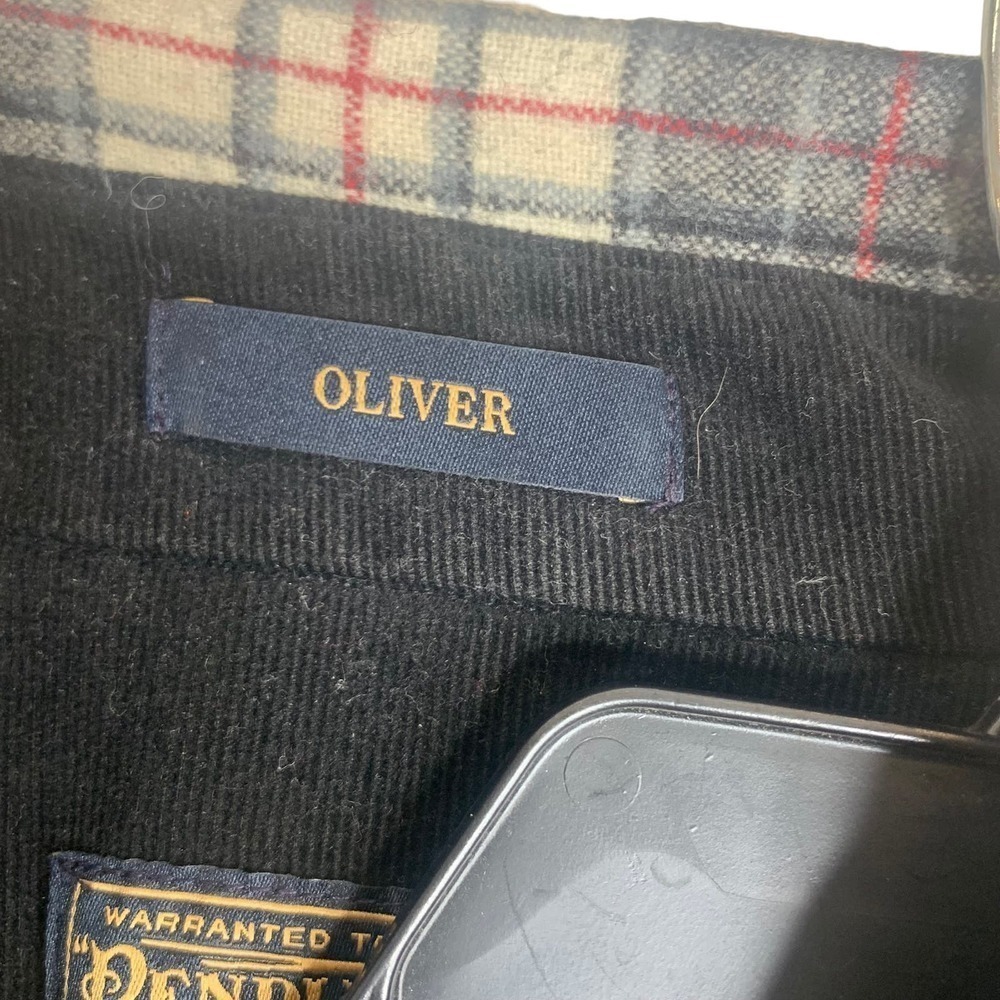 Pendleton Wool Flannel Shirt Mens Small Black White Red Plaid Button Down Oliver - Picture 3 of 16
